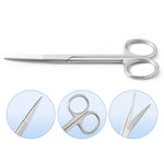 Dental Surgical Gum Tissue Scissors Straight Tip Stainless Steel 11.5cm(4.52") - pairaydental.com