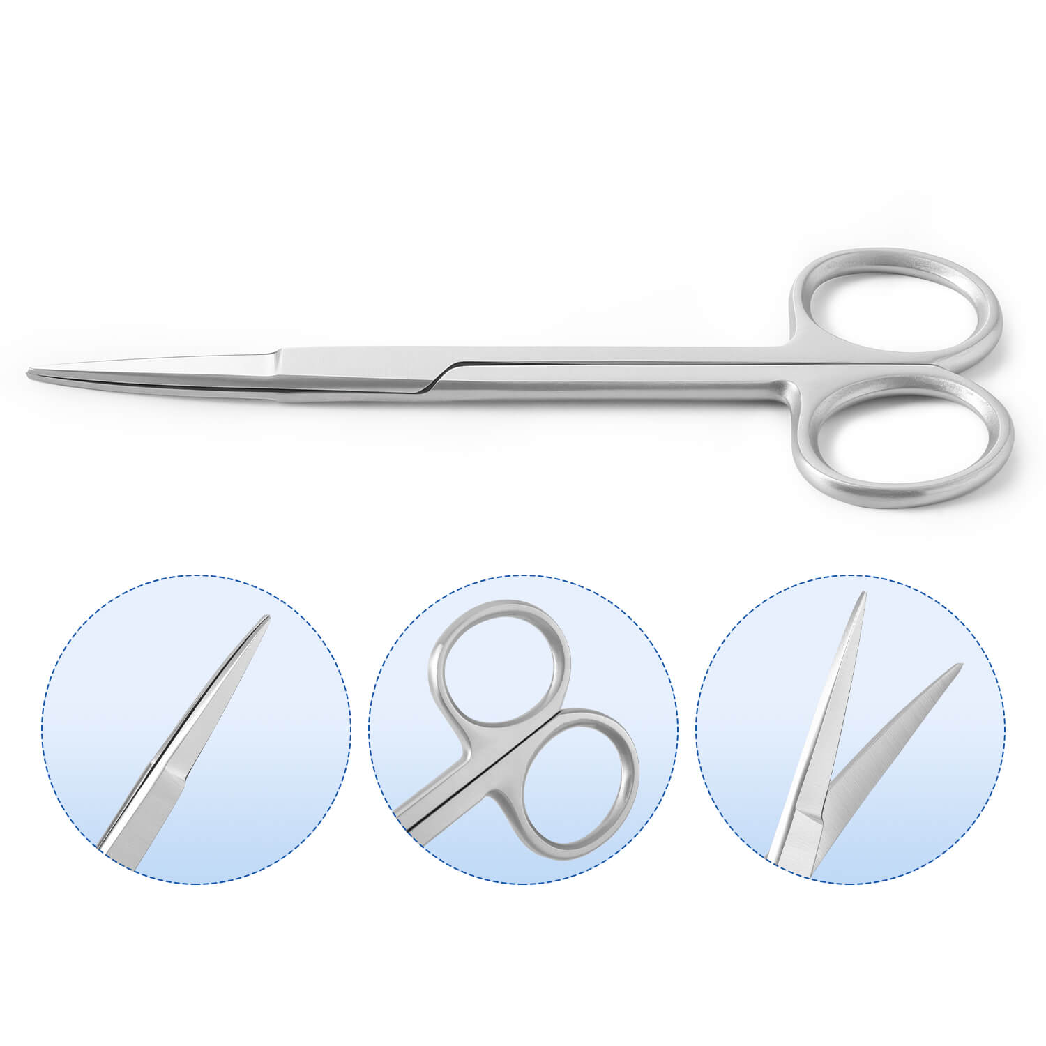 Dental Surgical Gum Tissue Scissors Straight Tip Stainless Steel 11.5cm(4.52") - pairaydental.com