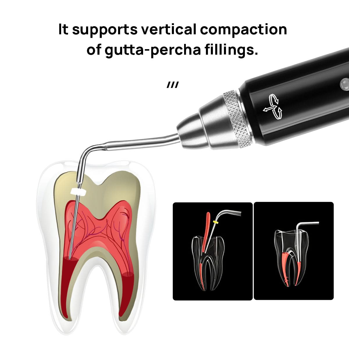 Dental Wirelesss Gutta Percha Obturation Endo Heated Pen With 2 Tips - pairaydental.com