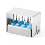 Dental Burs Holder Block Stainless Steel Disinfection Box 8 Holes