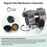 Dental Noiseless Oil-Free Air Compressor 24L/40L Single Pressure Gauge for 1-2 Dental Chair - pairaydental.com