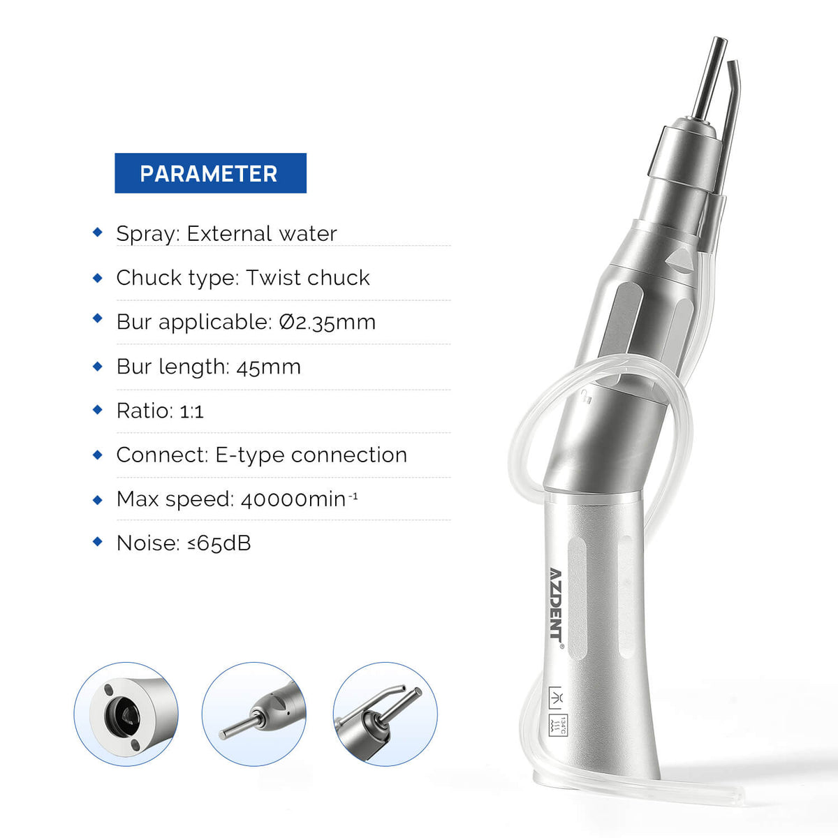Dental 1:1 Surgical Osteotomy Low Speed Contra Angle Handpiece External Spray - pairaydental.com