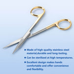 Dental Surgical SuperCut Serrated Scissors Straight/Curved Gold Handle Stainless Steel 13cm(5.11") - pairaydental.com
