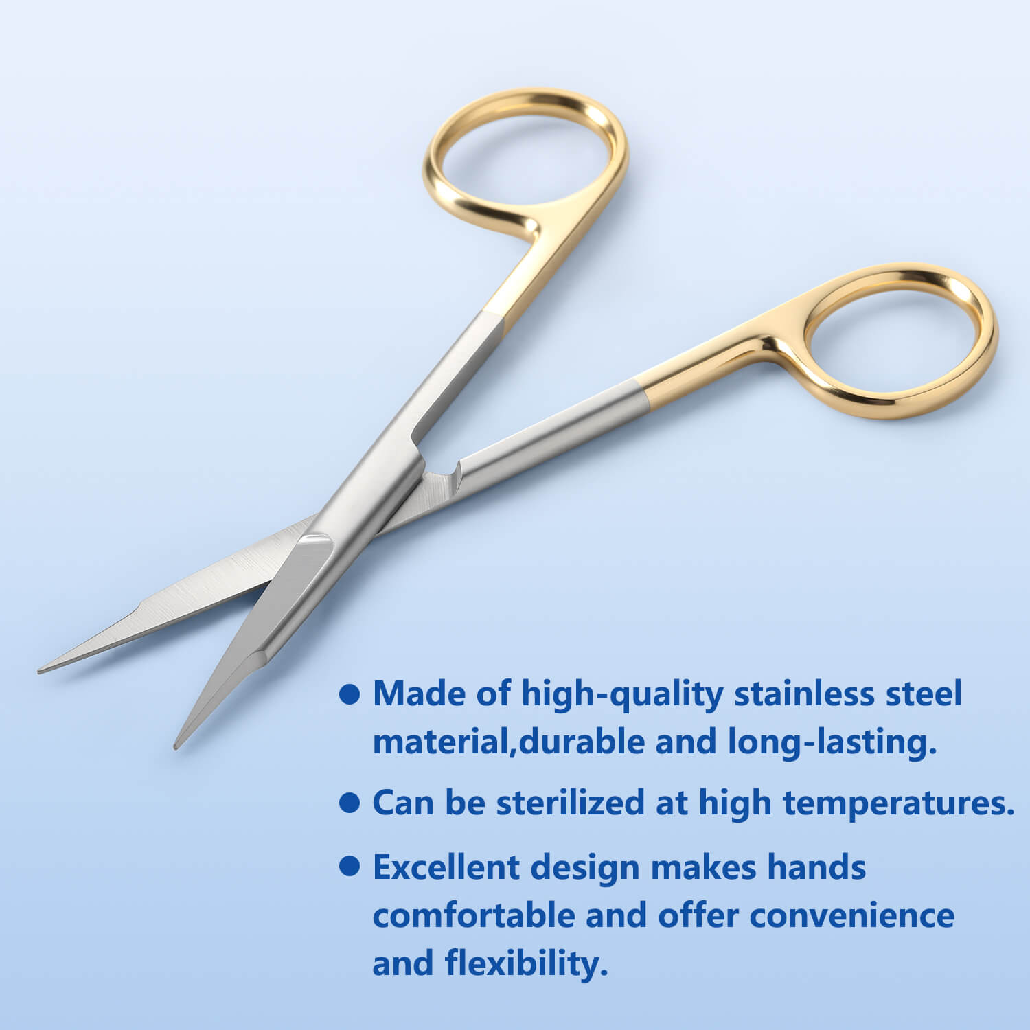 Dental Surgical SuperCut Serrated Scissors Straight/Curved Gold Handle Stainless Steel 13cm(5.11") - pairaydental.com