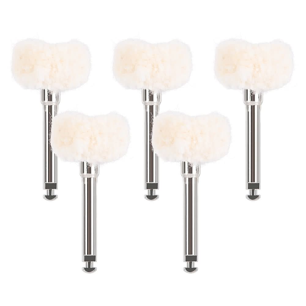 Dental Polishing Brush Wheel White Goat Hair/ Cotton/ Felt 5pcs/Pack - pairaydental.com