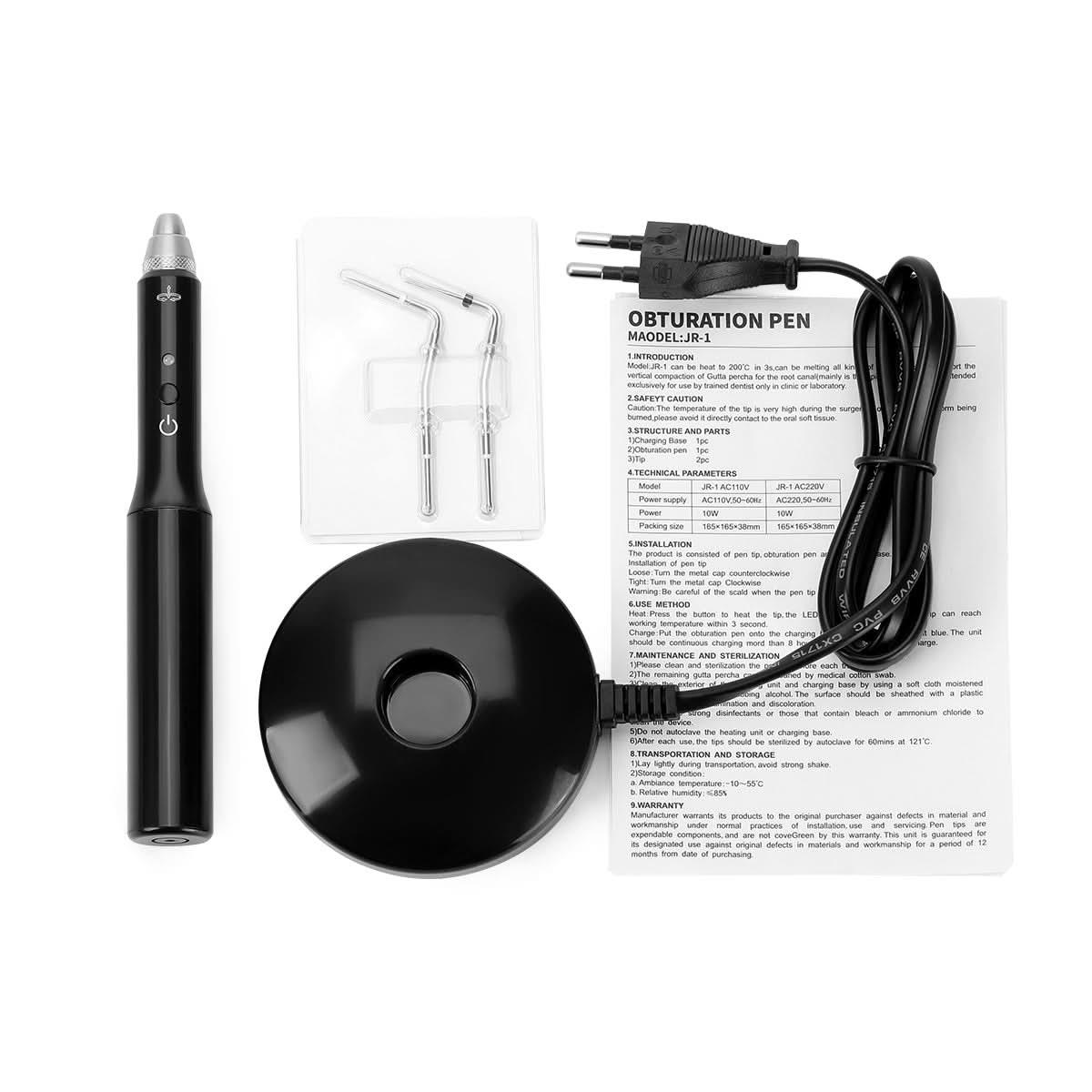Dental Wirelesss Gutta Percha Obturation Endo Heated Pen With 2 Tips - pairaydental.com