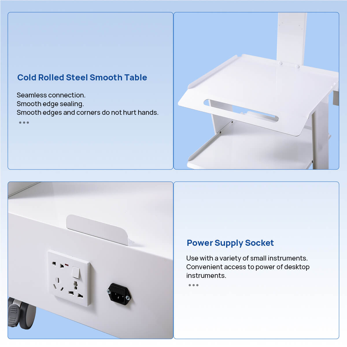 Dental Mobile Rolling Cart K2 Mouth Sweeping Trolley with Socket - pairaydental.com