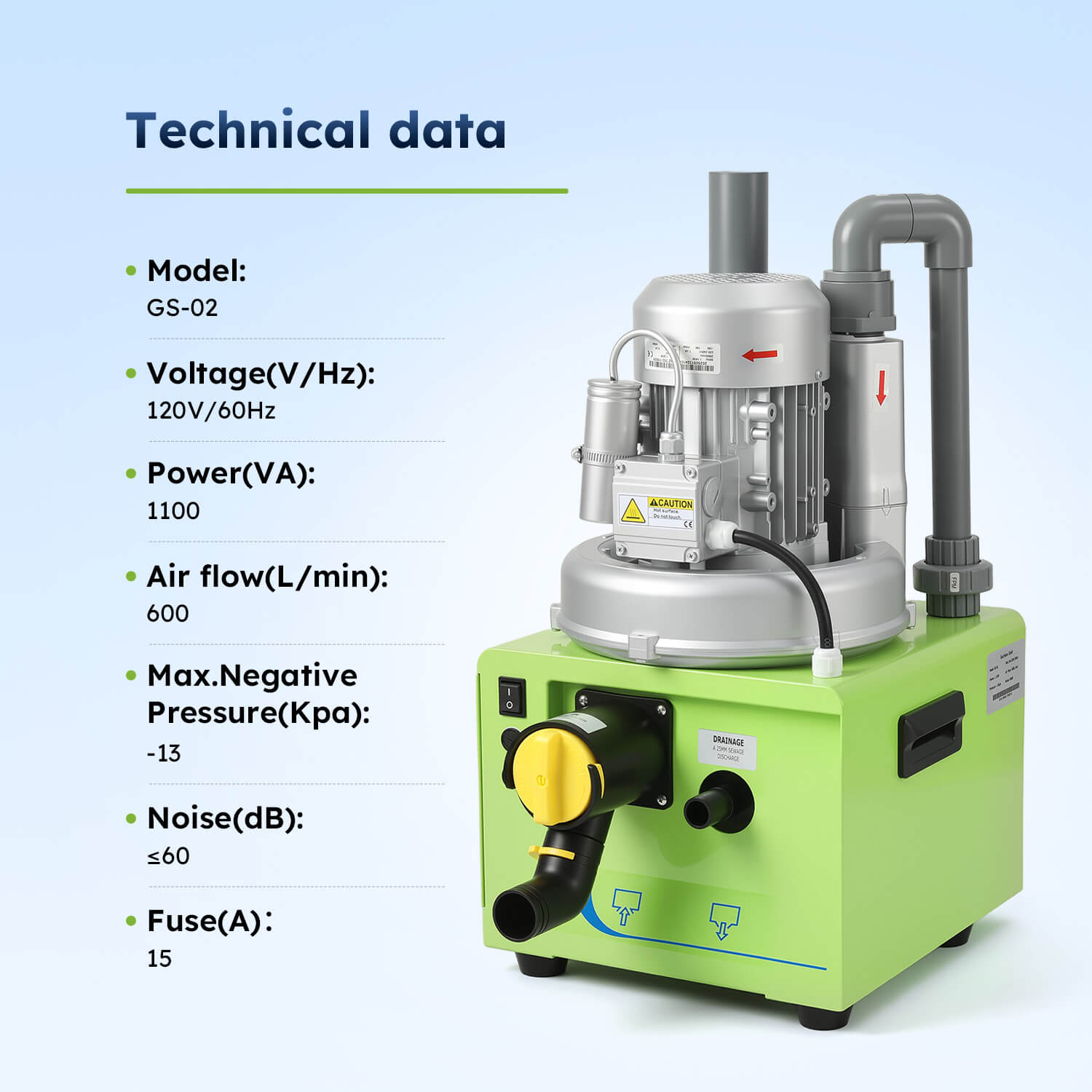 Dental Portable Suction Unit 600L/min 1100W for 2-3 Dental Chair - pairaydental.com