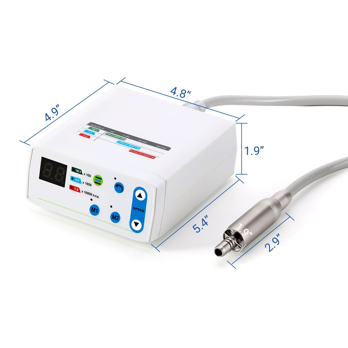 1:1/1:5/16:1 Dental Electric Micro Motor 4/2 Hole LED Brushless Internal Spray - pairaydental.com