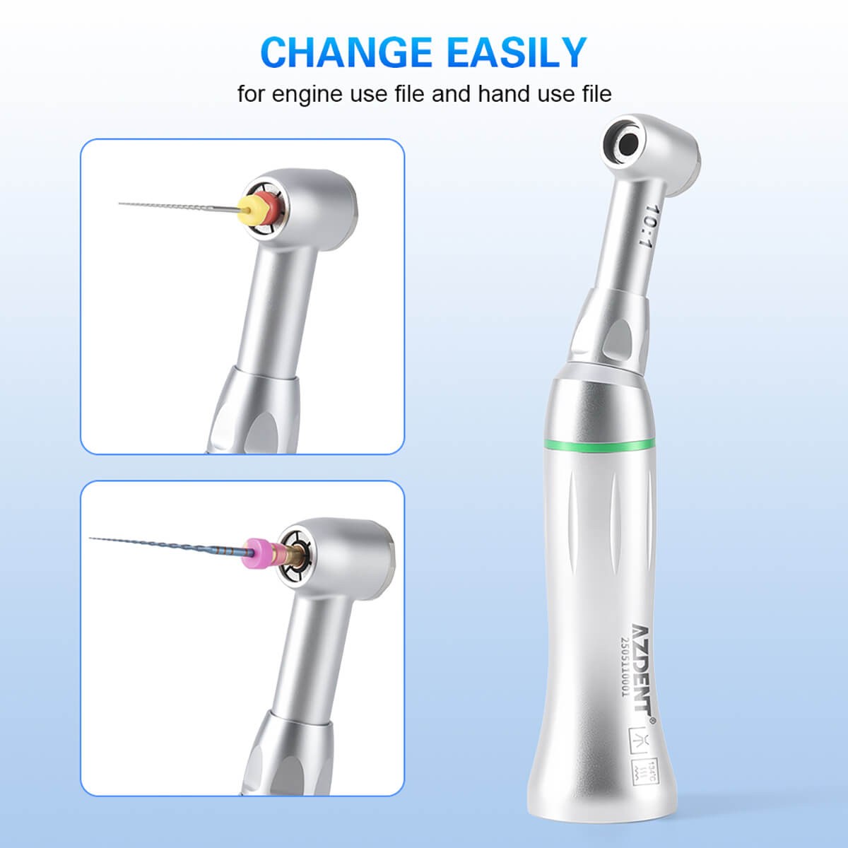 Dental 10:1 Endo Reciprocating Contra Angle Handpiece Push Button Autoclavable - pairaydental.com