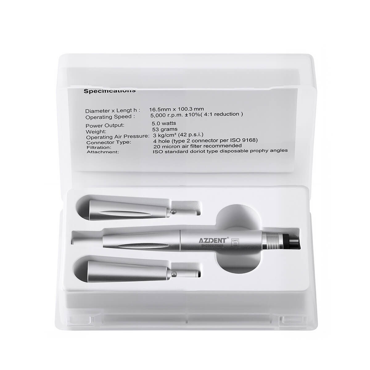 Dental Hygiene Prophy Handpiece Air Motor 4 Holes with 3pcs 4:1 Nose Cones - pairaydental.com