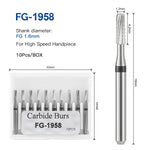 Dental Tungsten Carbide Bur FG 1958 Metal Cutting 10pcs/Box