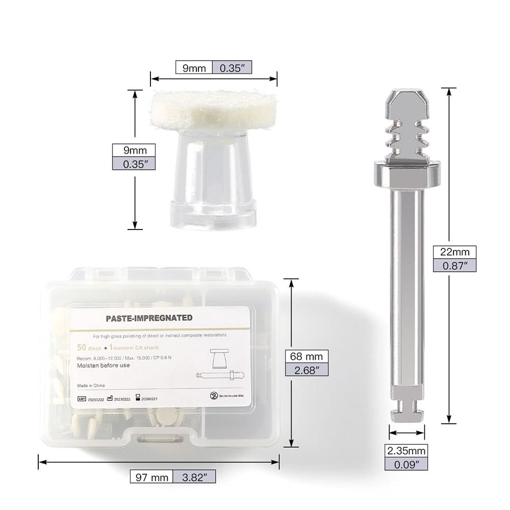 Dental Disposable Composite Polishing Disk with Mandrel 50pcs/Box - pairaydental.com