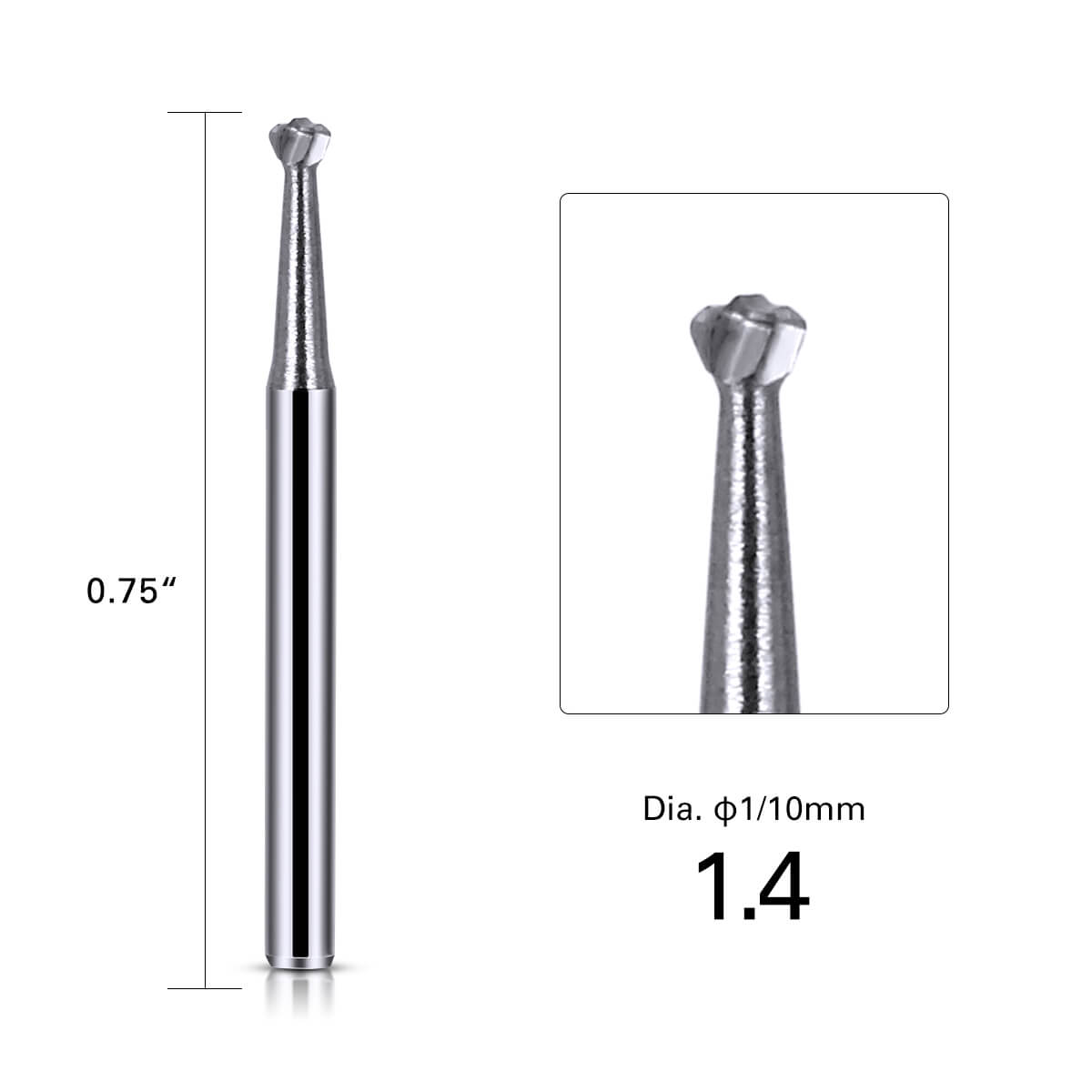 Dental Carbide Bur Round FG #4 10pcs/Box - pairaydental.com
