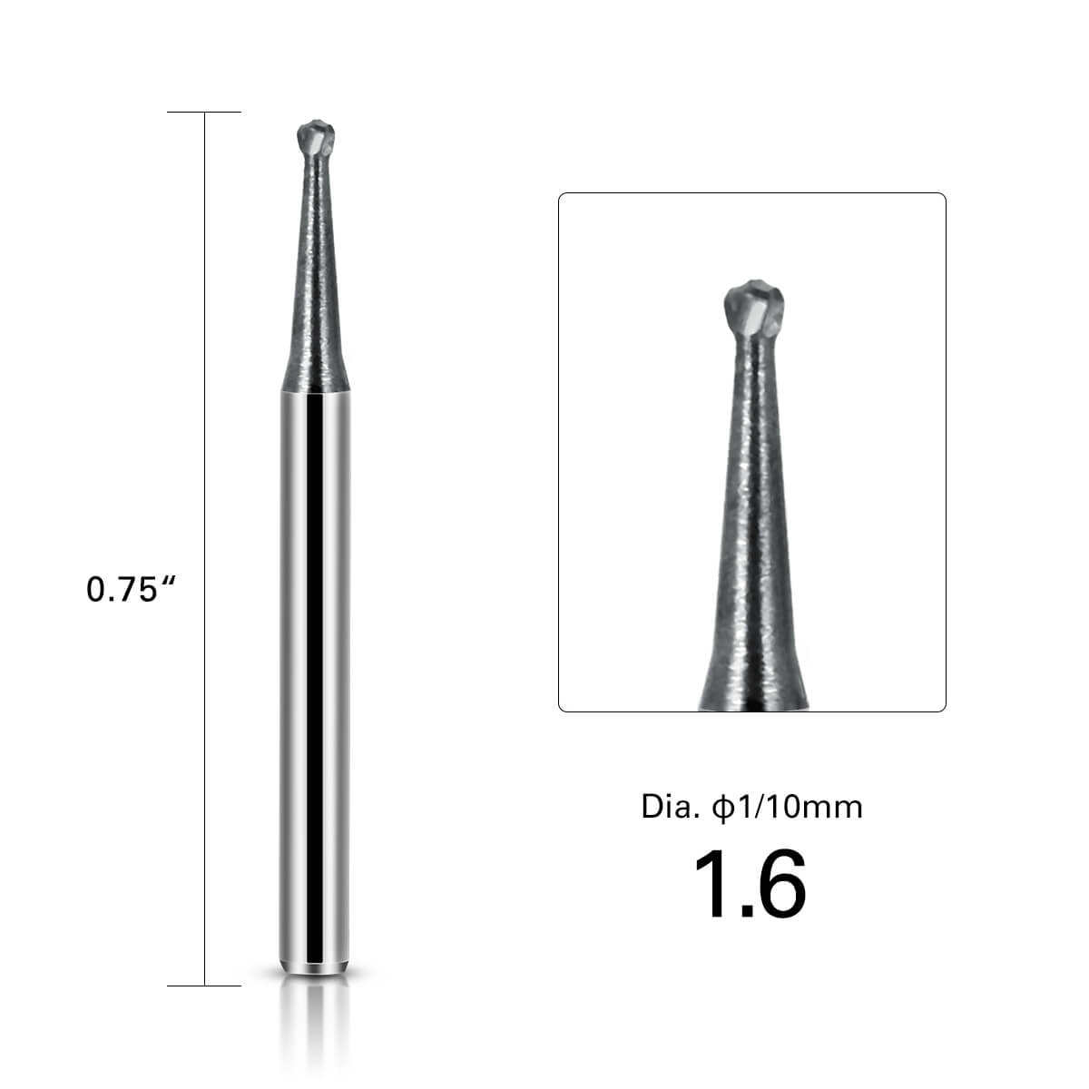 Dental Carbide Bur Round FG #5 10pcs/Box - pairaydental.com