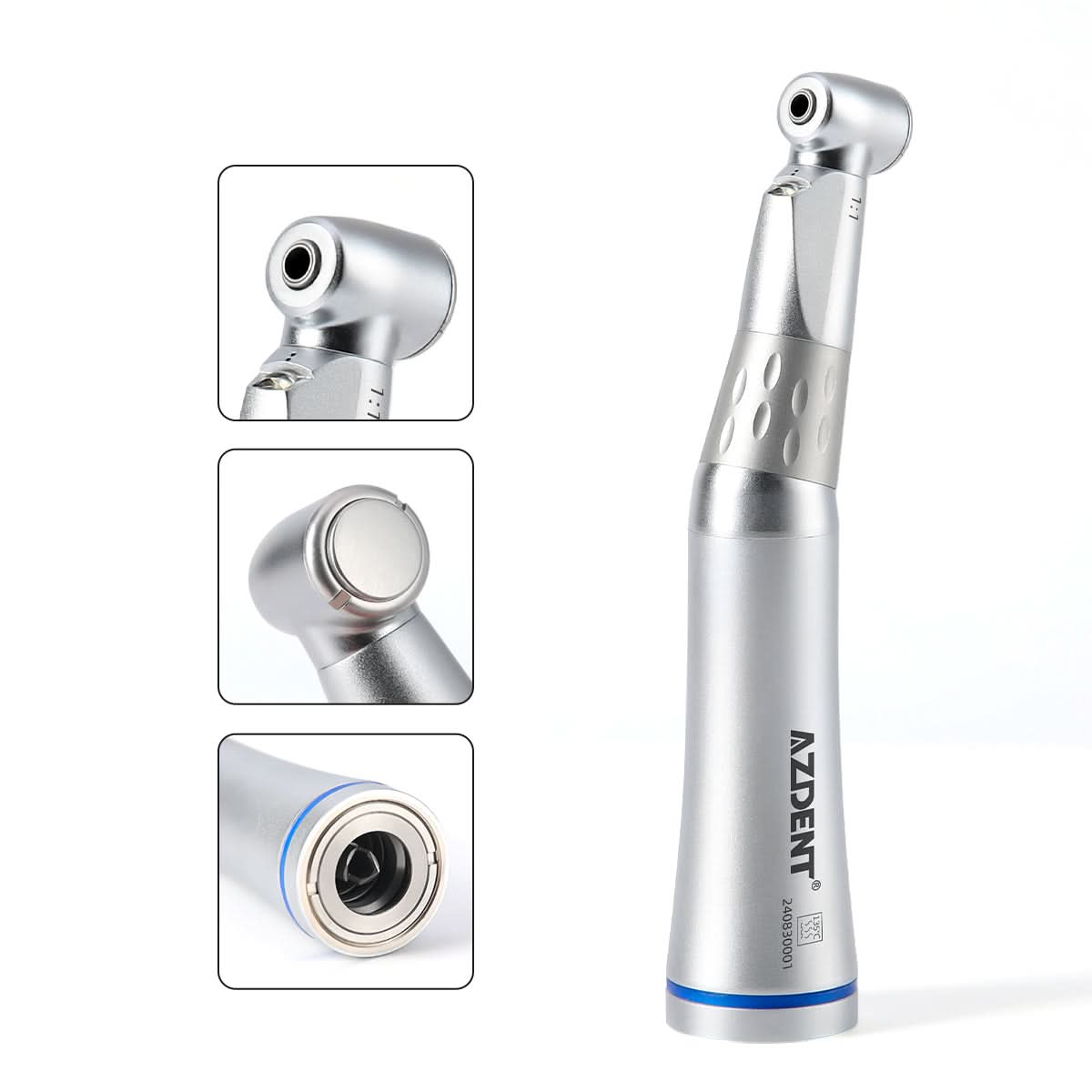 Dental 1:1 LED Low Speed Contra Angle Handpiece with E-generator Push Button Internal Spray - pairaydental.com