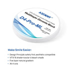 Dental D4-Pro-ML Multilayer Zirconia Block 98mm Five Layers Natural Shade Gradient - pairaydental.com
