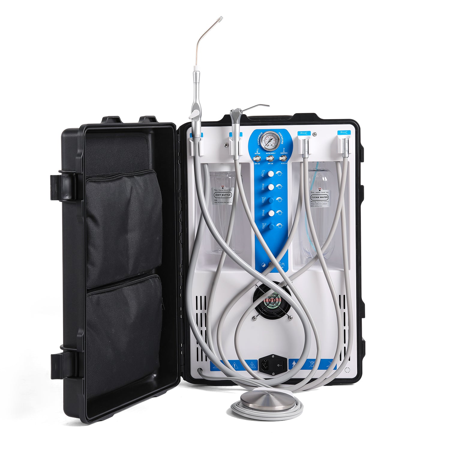 Portable Dental Delivery Unit 4 Holes High Suction Built-in Air Compressor P204S - pairaydental.com