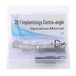Dental 20:1 Implant Reduction Contra Angle Handpiece LED Fiber Optic Push Button - pairaydental.com