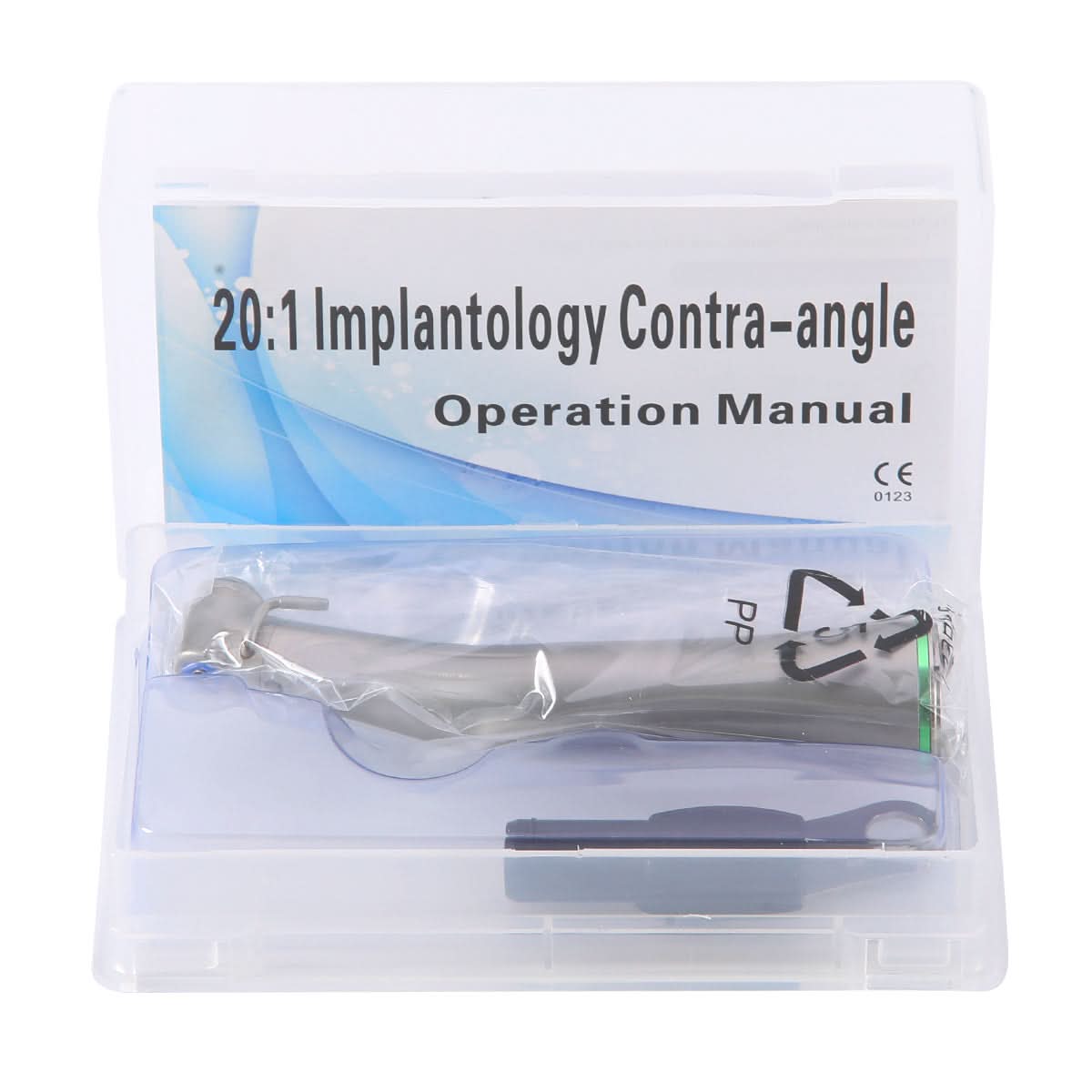 Dental 20:1 Implant Reduction Contra Angle Handpiece LED Fiber Optic Push Button - pairaydental.com