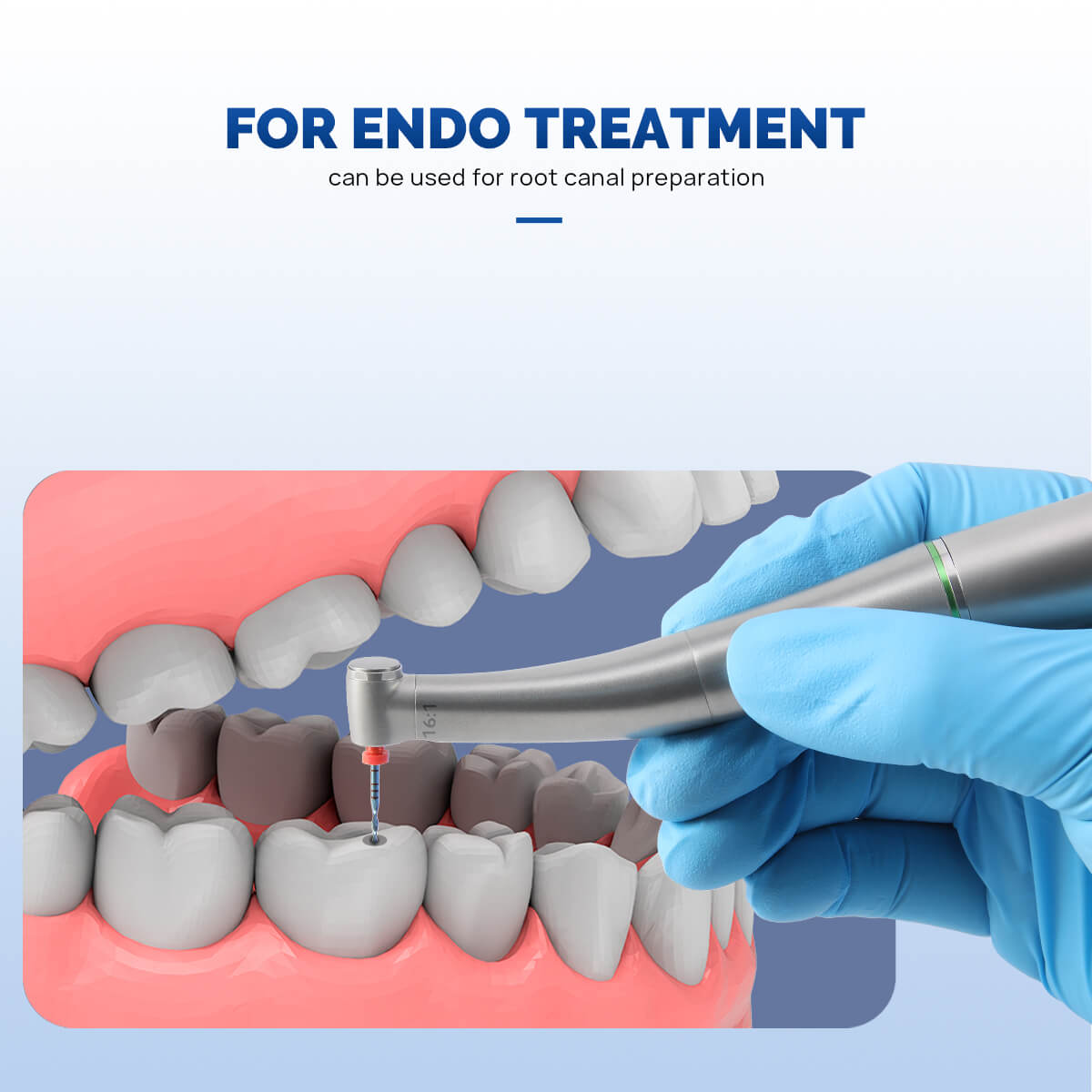 Dental Push Button 16:1 Contra Angle Handpiece Internal Channel For Endo Treatment - pairaydental.com