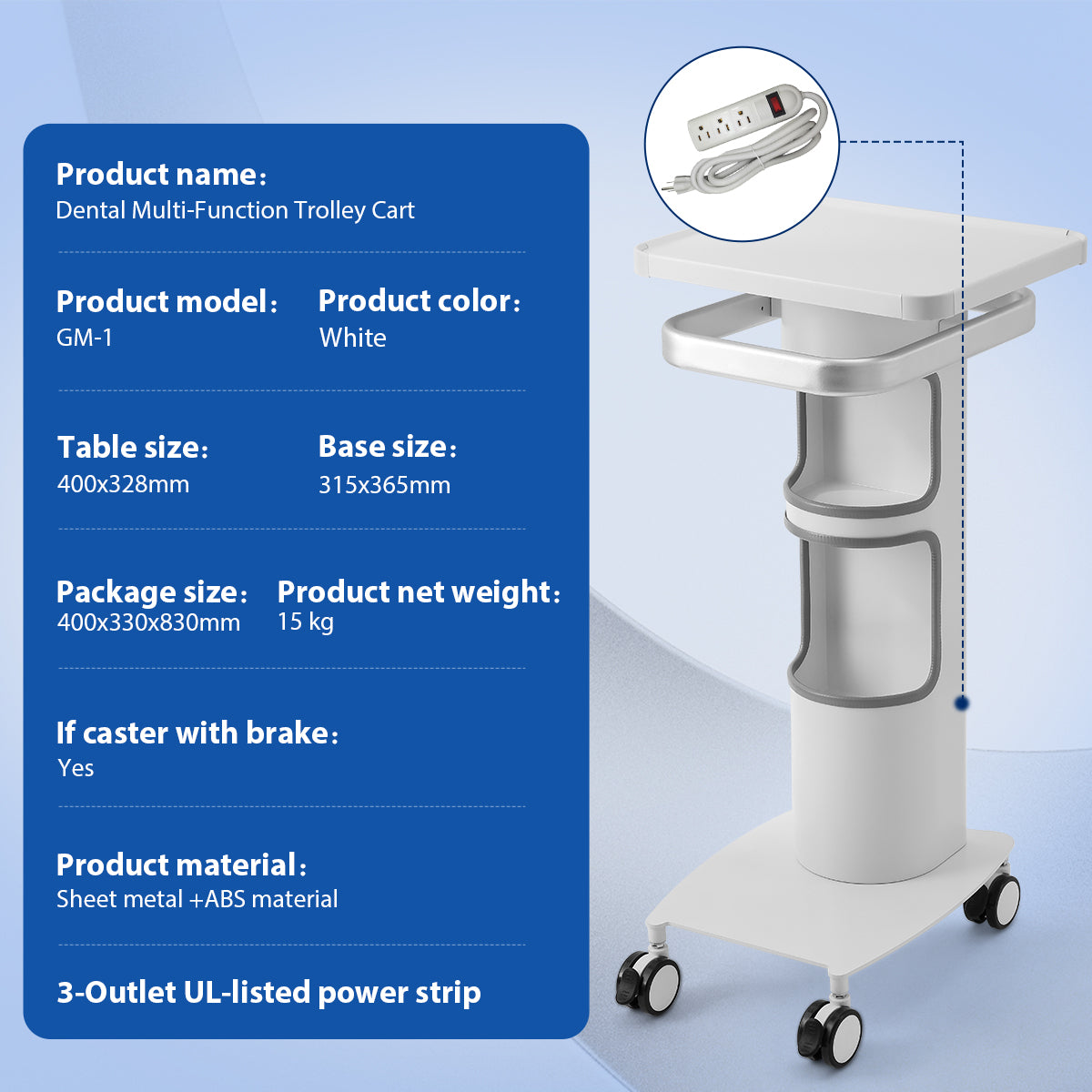 Dental Trolley Cart Compact Model Single Cart
