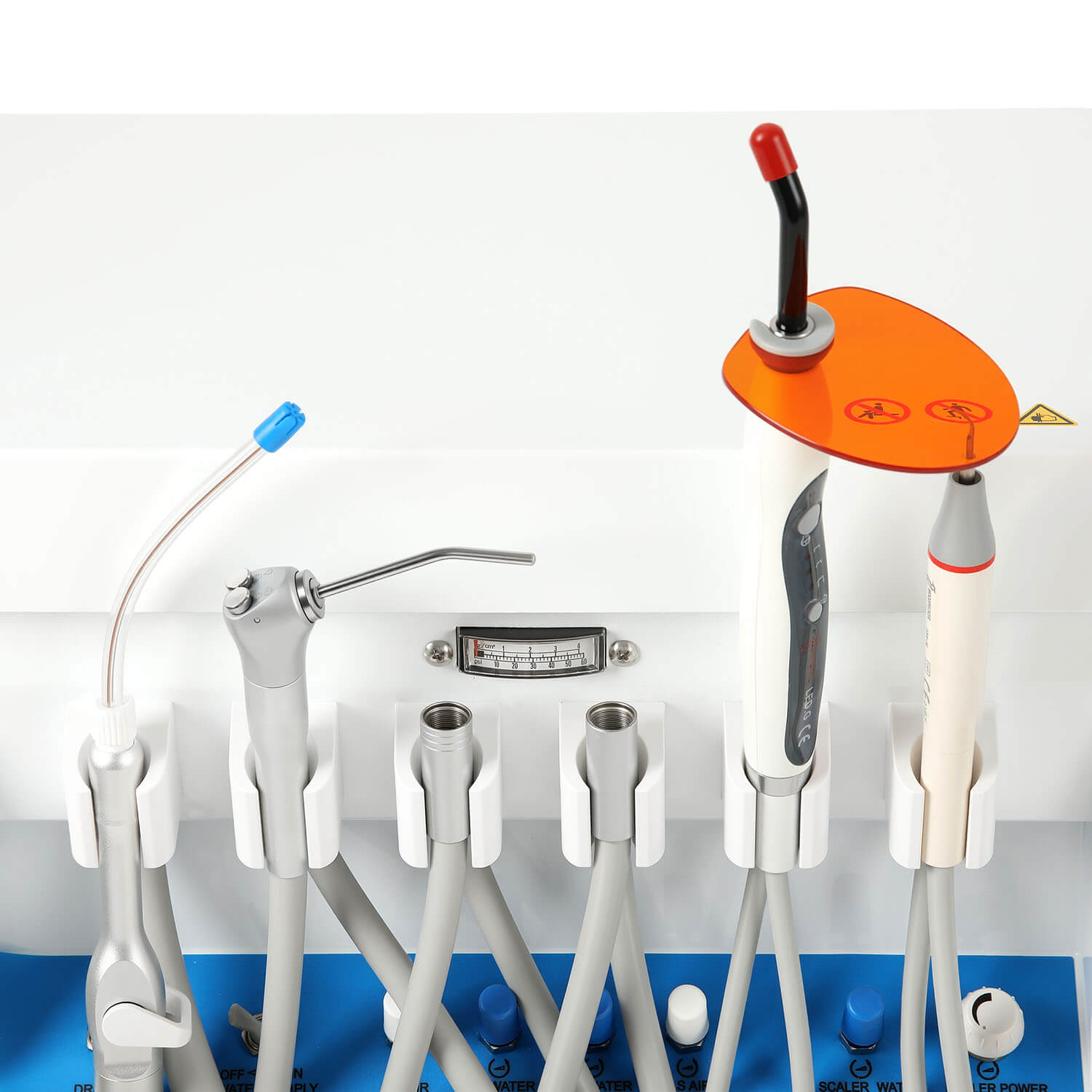 Dental Mobile Delivery Cart Unit 4 Holes with Curing Light and Scaler Handpiece - pairaydental.com