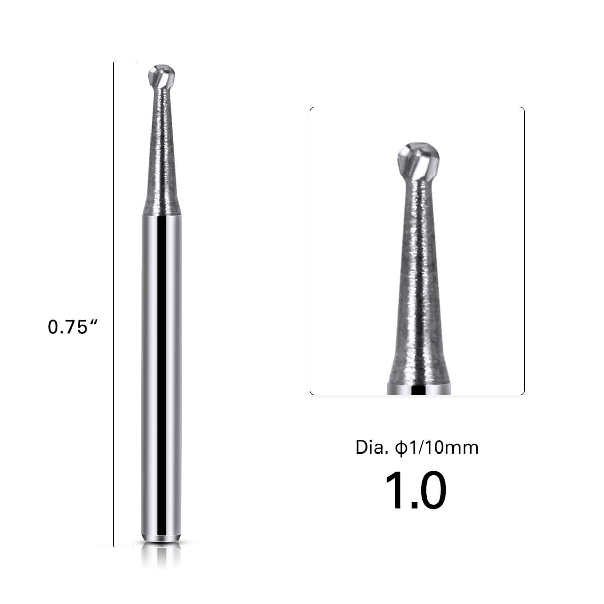 Dental Carbide Bur Round FG #2 10pcs/Box - pairaydental.com