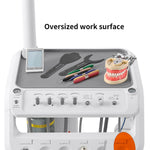 Portable Mobile Dental Cart with T6 LED Lamp & Integrated Compressor 4-Hole Built-in Woodpecker Scaler & Curing Light - pairaydental.com