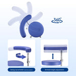 Dental Assistant Stool Chair Armrest Height Adjustable 360° Rotated Blue - pairaydental.com