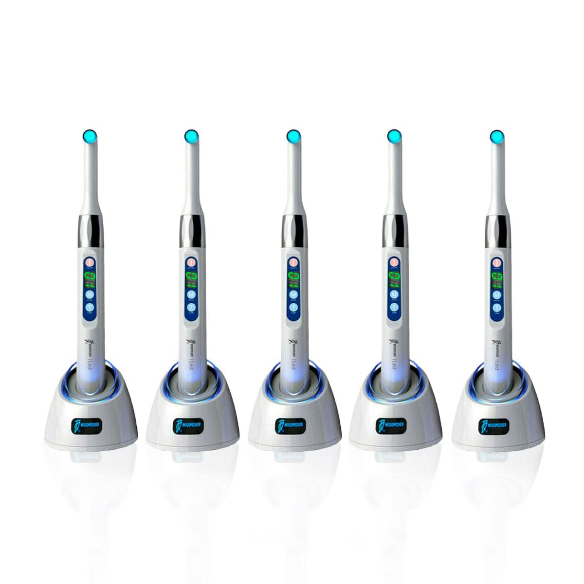 5pcs Woodpecker iLED Curing Light Wireless 360° Rotary 1 Sec Curing White Color -Pairaydental.com
