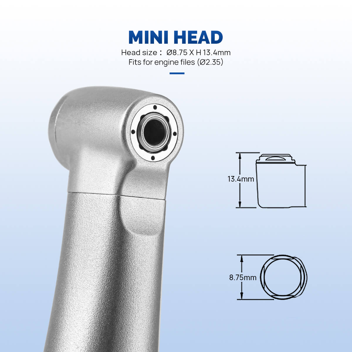 Dental Mini 8:1 Endo Contra Angle Handpiece Internal Channel For Endodontic or Prophy - pairaydental.com
