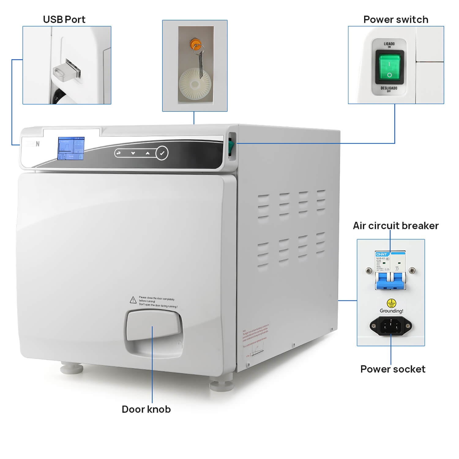 22L Tabletop Dental Autoclave Steam Sterilization Class N Sterilizer with Drying System - pairaydental.com
