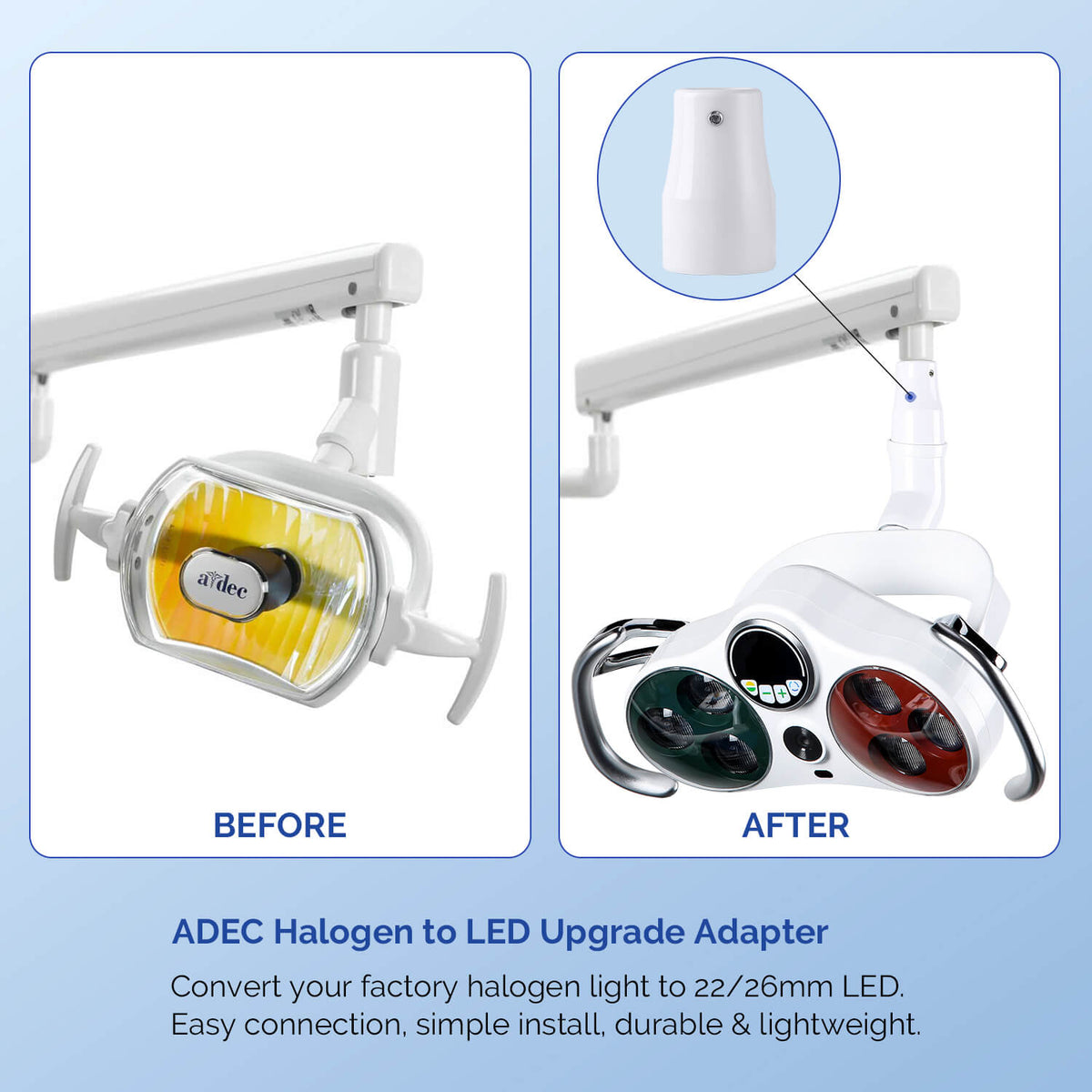 Dental Light Adapter Ring to Fit 22/26mm Connector Unit Chair LED Oral Camera Light - pairaydental.com
