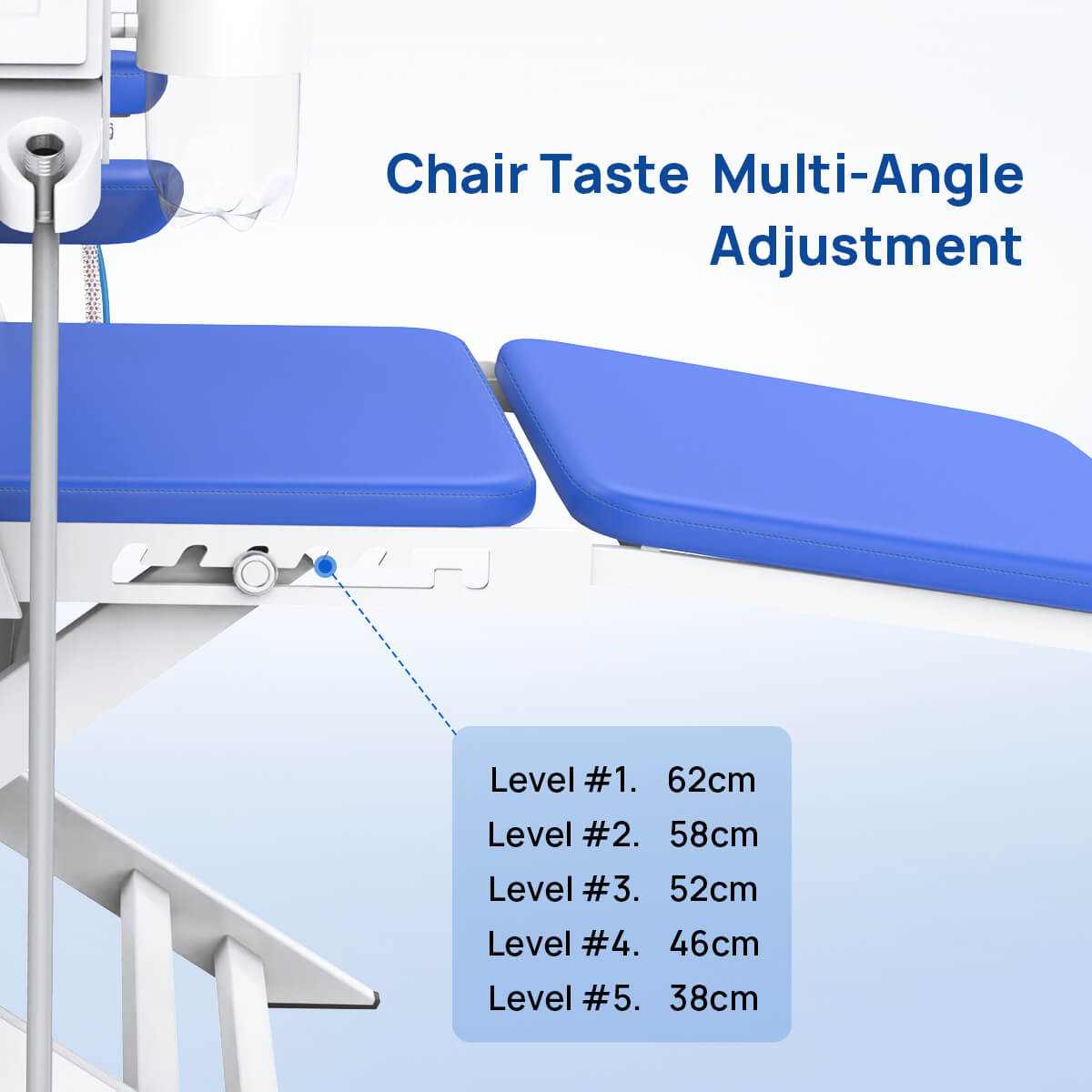 4 Holes Dental Portable Folding Chair LED Light with Turbine Unit Blue - pairaydental.com