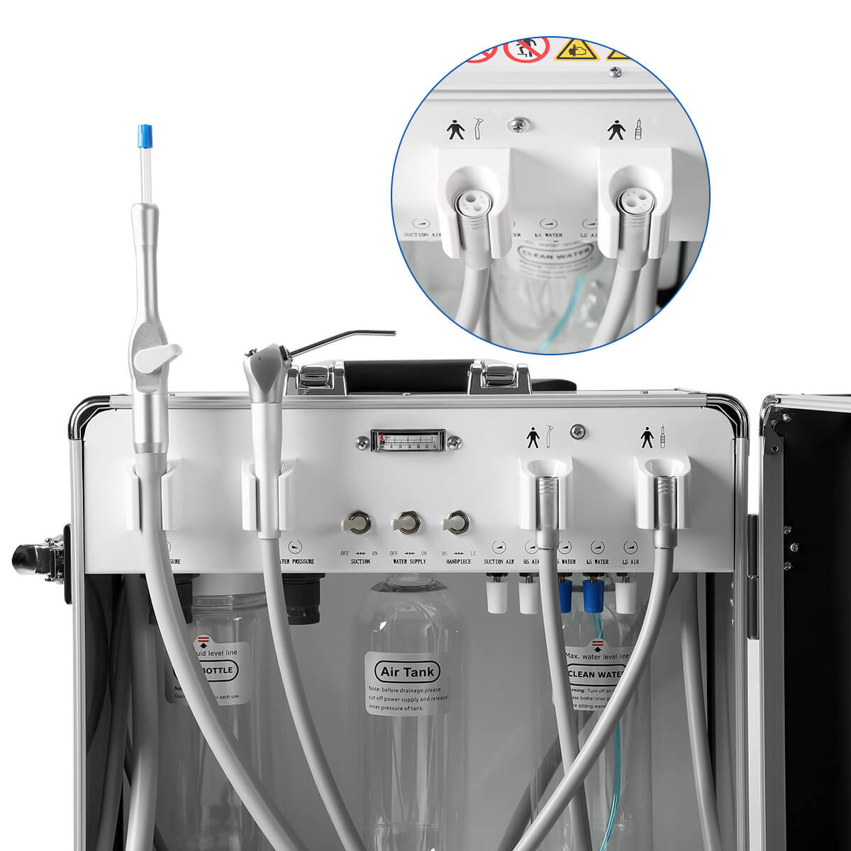 Portable Dental Unit System with Air Compressor Strong Suction 4 Holes - pairaydental.com