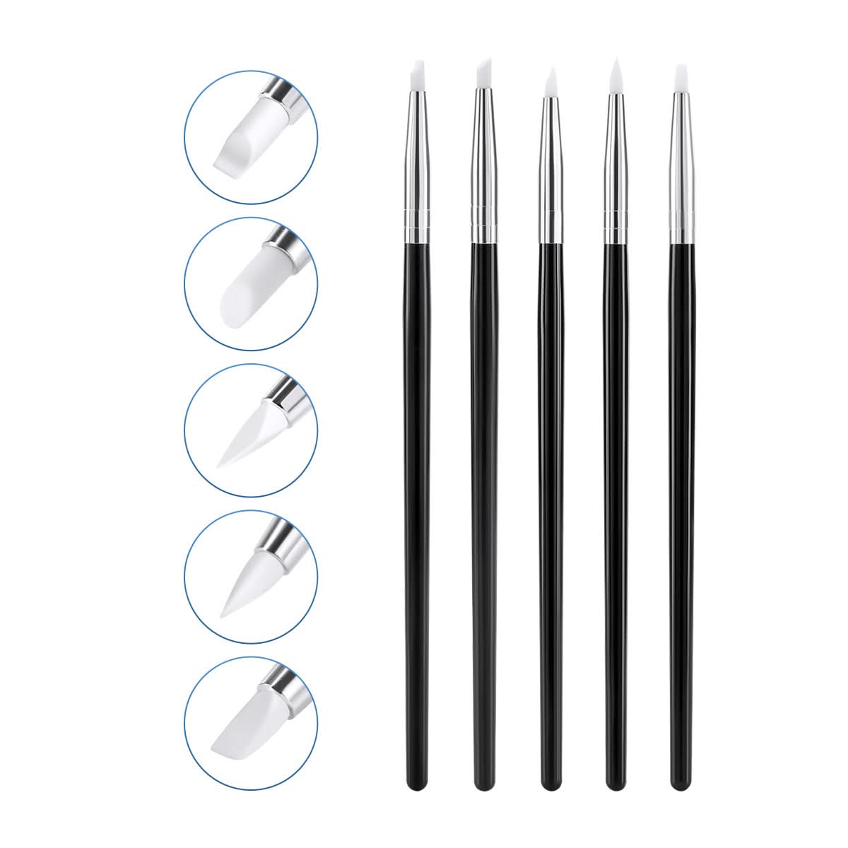 Dental Porcelain Brush Pen Composite Cement Porcelain Silicone Shaping Smoothing Removing 5pcs/Bag - pairaydental.com