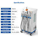 Dental Mobile Delivery Cart Unit 4 Holes with Curing Light and Scaler Handpiece - pairaydental.com