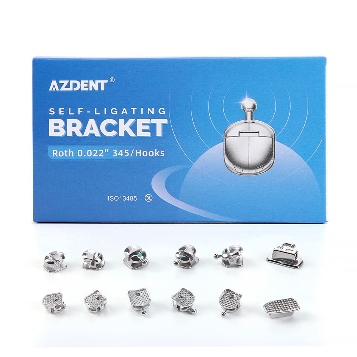 Orthodontic Spherical Self-Ligating Brackets Monoblock Roth/MBT 0.022