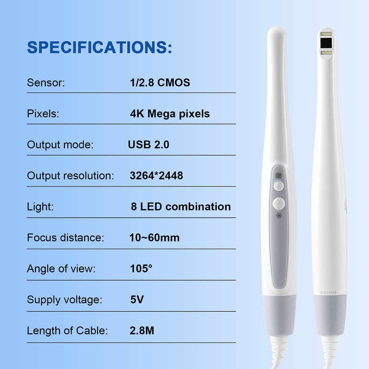 Dental Intraoral Camera HD USB Digital 8 LED Lights 4K Mega Pixels Imaging Software - pairaydental.com