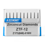 Dental Diamond Burs ZTF-12 (848-016M) for Zirconia Cutting 10pcs/Box - pairaydental.com
