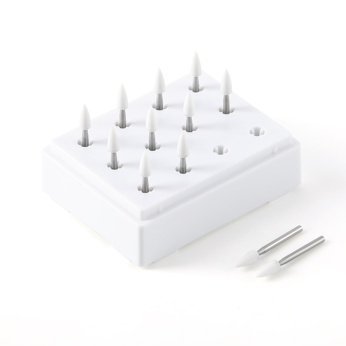 Dental Fine Polishing Kit FG Burs Flame White Stones 12pcs/Kit - pairaydental.com