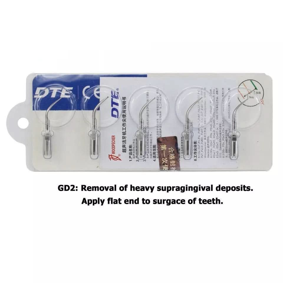 Woodpecker DTE Ultrasonic Scaler Tips GD2 5pcs/Set - pairaydental.com
