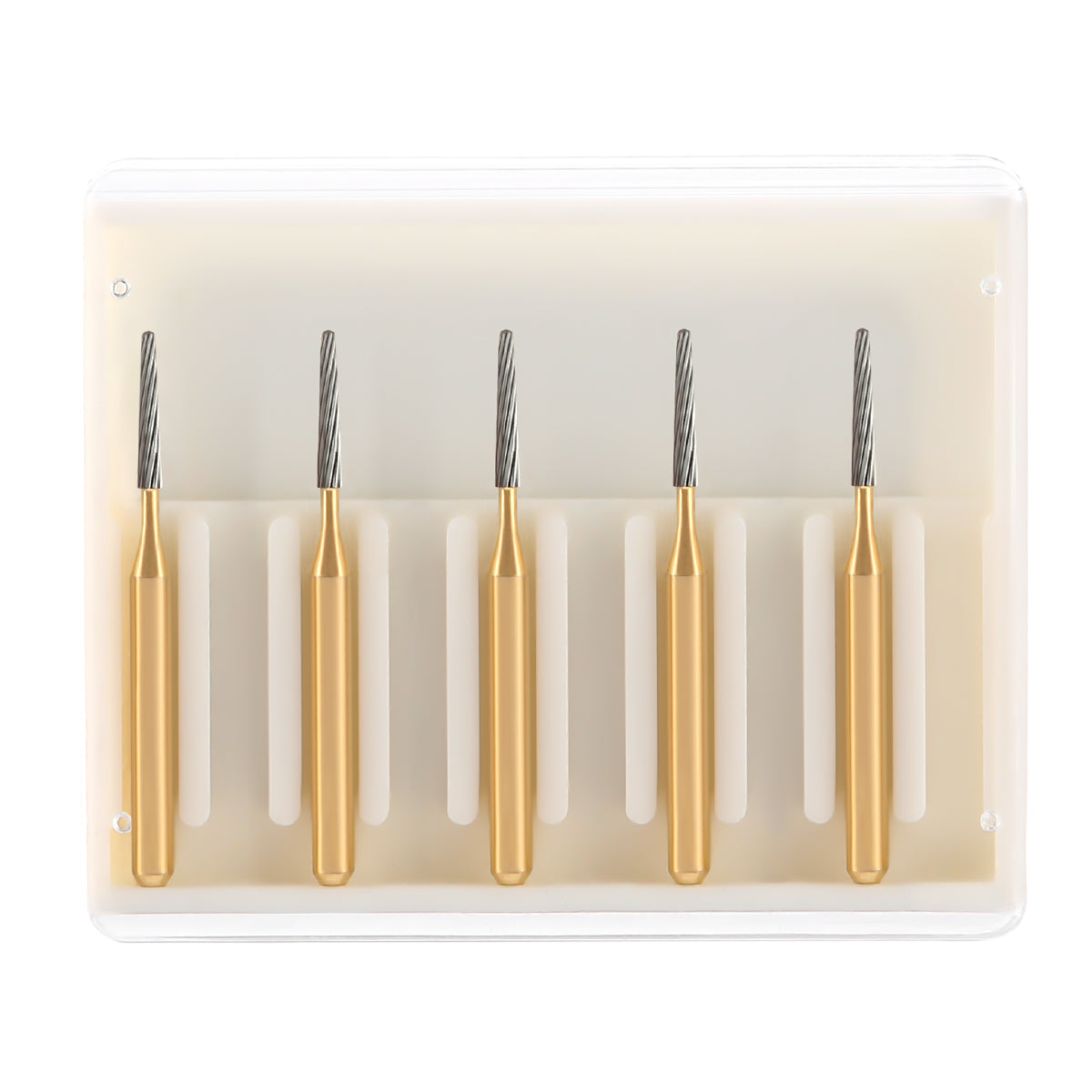 Dental Tungsten Carbide Burs Trimming & Finishing FG 7214 Taper Fissure 5pcs/Box - pairaydental.com