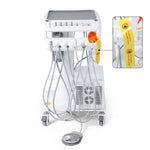 Dental Portable Delivery Unit Cart with Air Compressor Built-in Woodpecker Ultrasonic Scaler & Curing Light - pairaydental.com