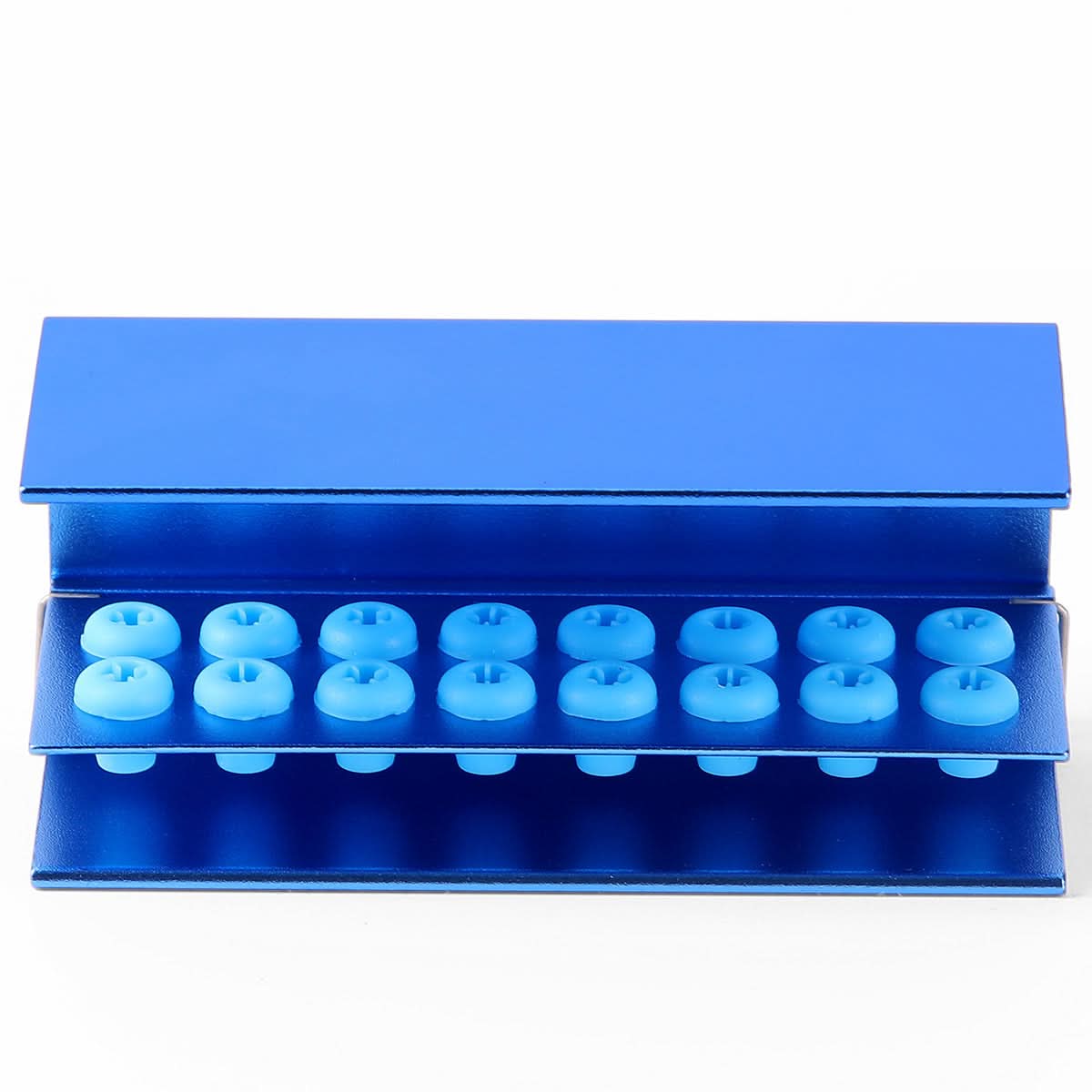Dental Burs Holder Block Autoclavable with Silicon Cover 10 Holes Blue - pairaydental.com