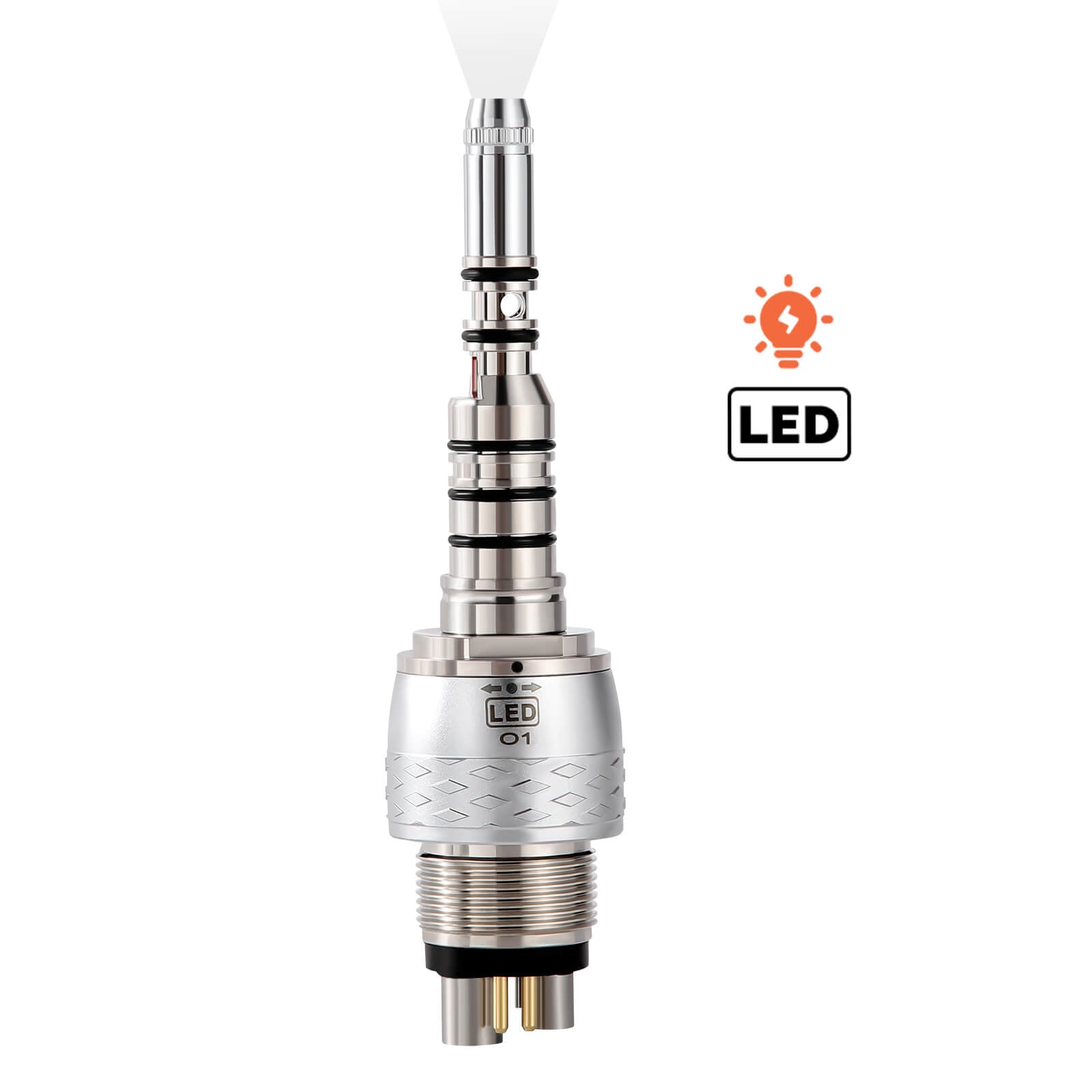 COXO CX207-G 45° Fiber Optic High Speed Air Turbine Handpiece & 6 Holes LED Quick Coupler