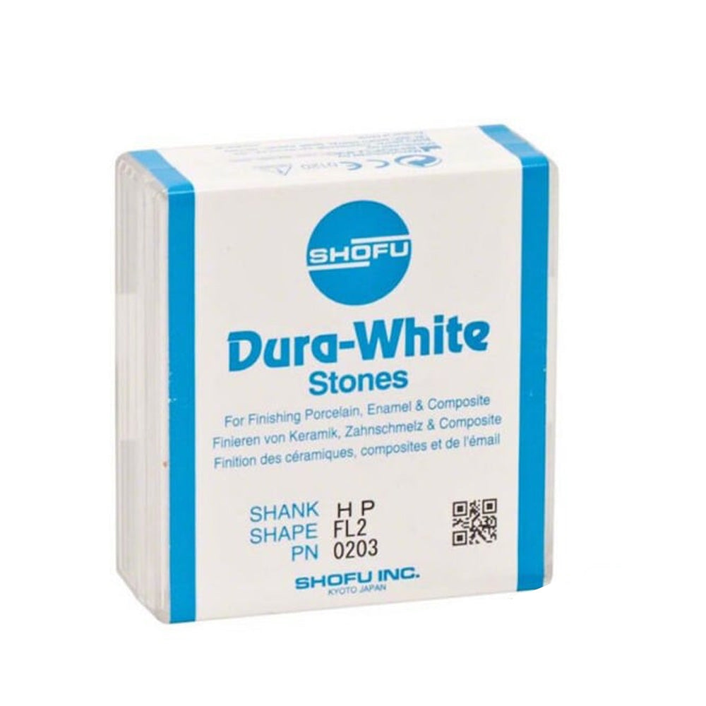 Shofu Dura White Stones FG HP CA FL2/CN1 Aluminum Oxide Finishing Stones 12pcs/pk
