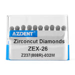 Dental Diamond Burs ZEX-26 (808R-032M) for Zirconia/Ceramic Prep 10pcs/Box - pairaydental.com