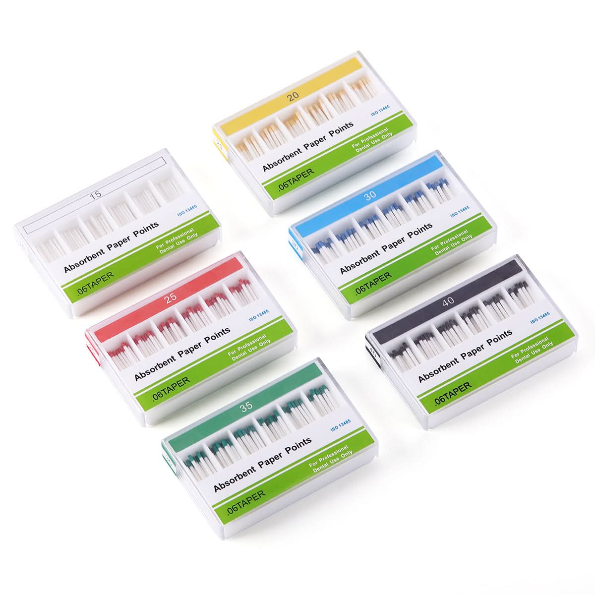 Absorbent Paper Points 0.06 Taper 15-40# 7 Models 100pcs/Pack - pairaydental.com